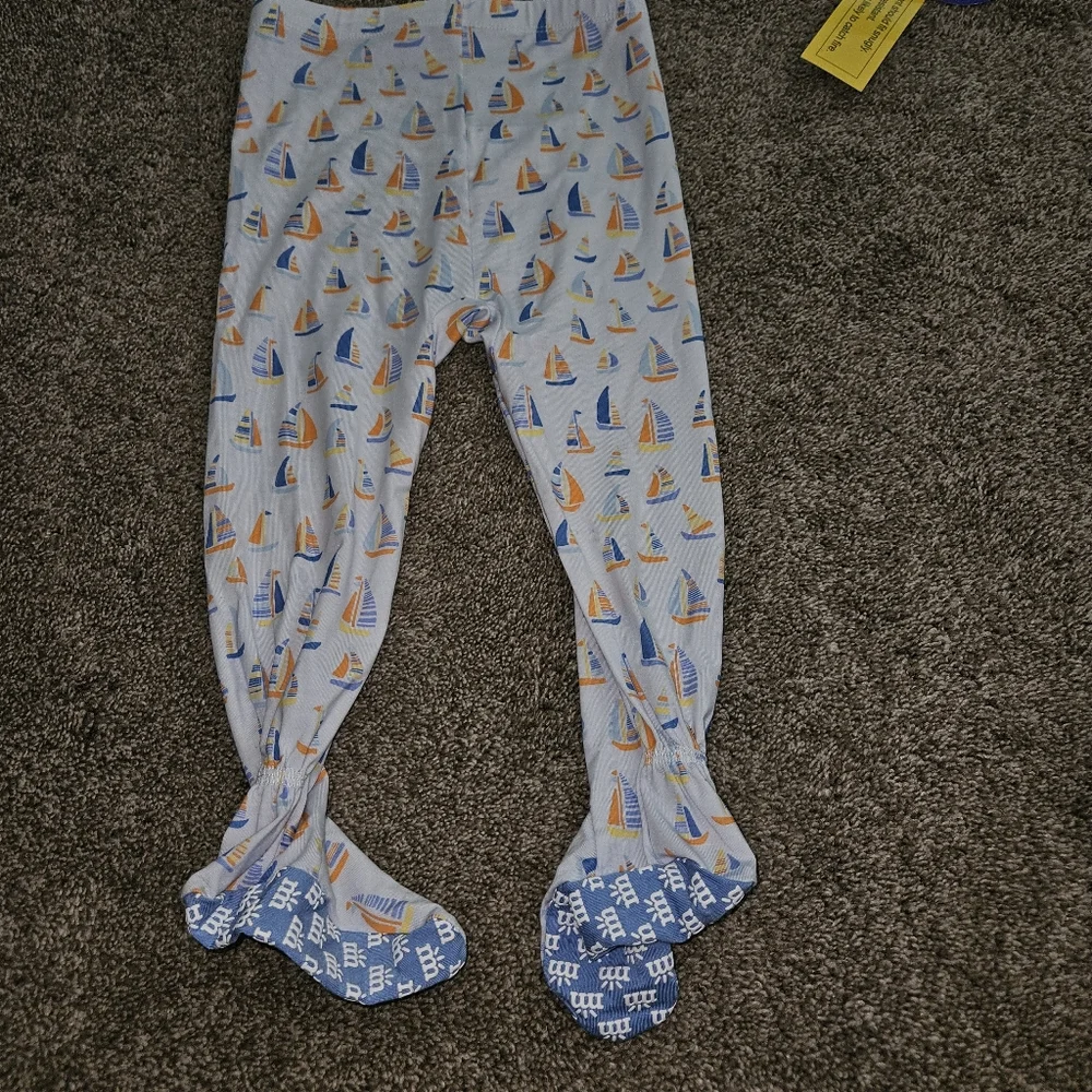 Magnetic Me Pajama Set Blue Sailboats Top 9-12 mon Bottom 12-18 mon NWT